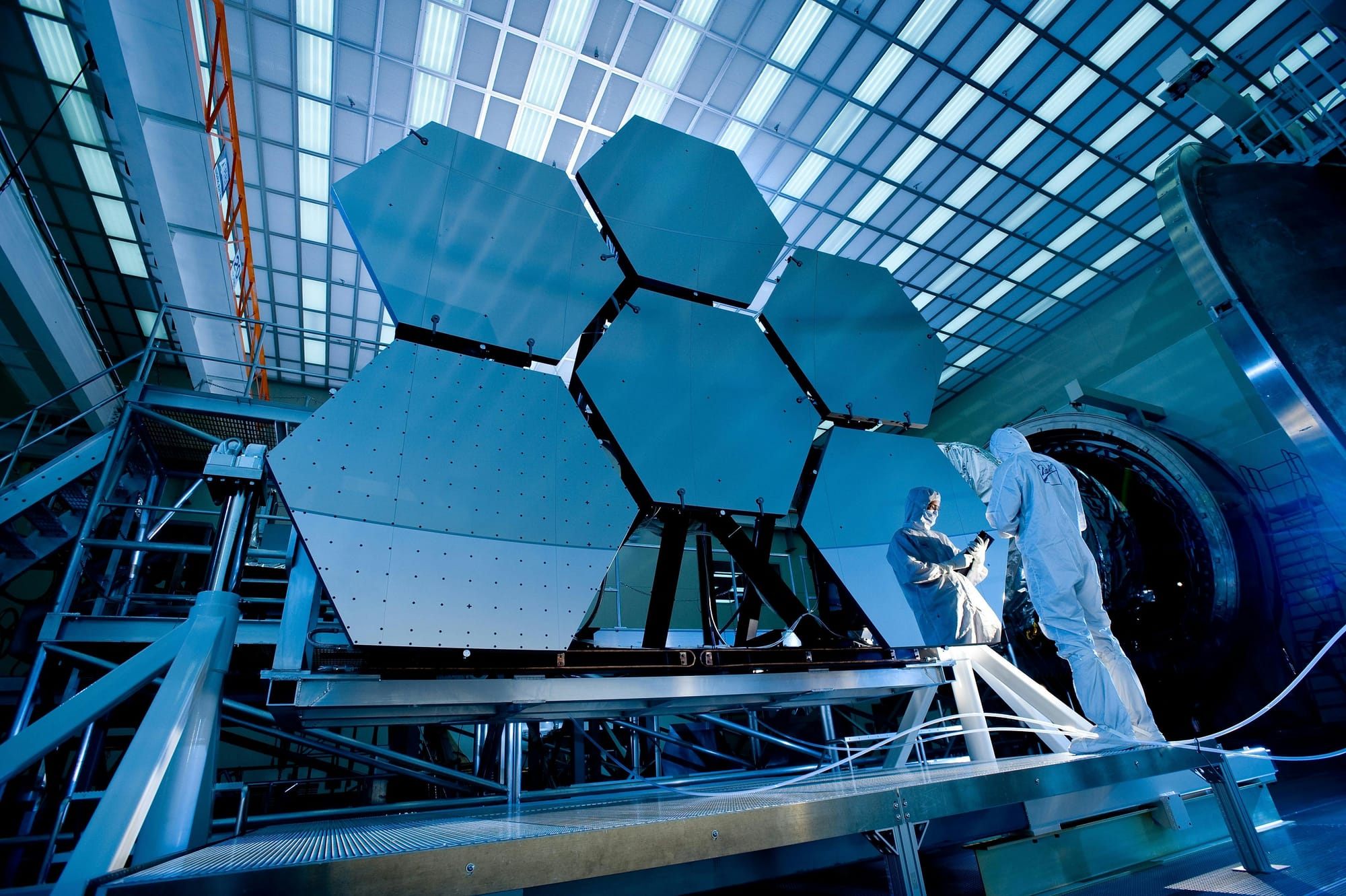 Hexagonal Silicon Wafers in fabrication lab facility