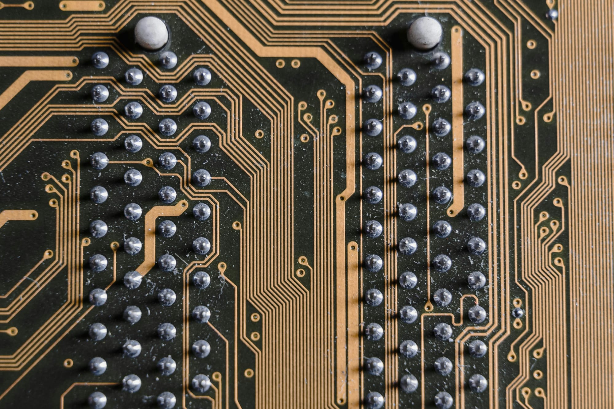 Close-up Photo of a Printed Circuit Board